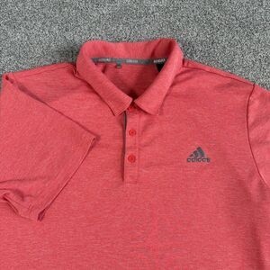 Adidas Golf Pique Heather Polo Shirt Mens Performance Stretch Coral Size Large